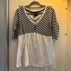 Vintage Element Boho Cotton Babydoll  Flowing 3/4 Sleeve Top• Medium